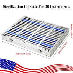 10 DENTAL SURGICAL AUTOCLAVE STERILIZATION CASSETTE BOX FOR 20 INSTRUMENTS