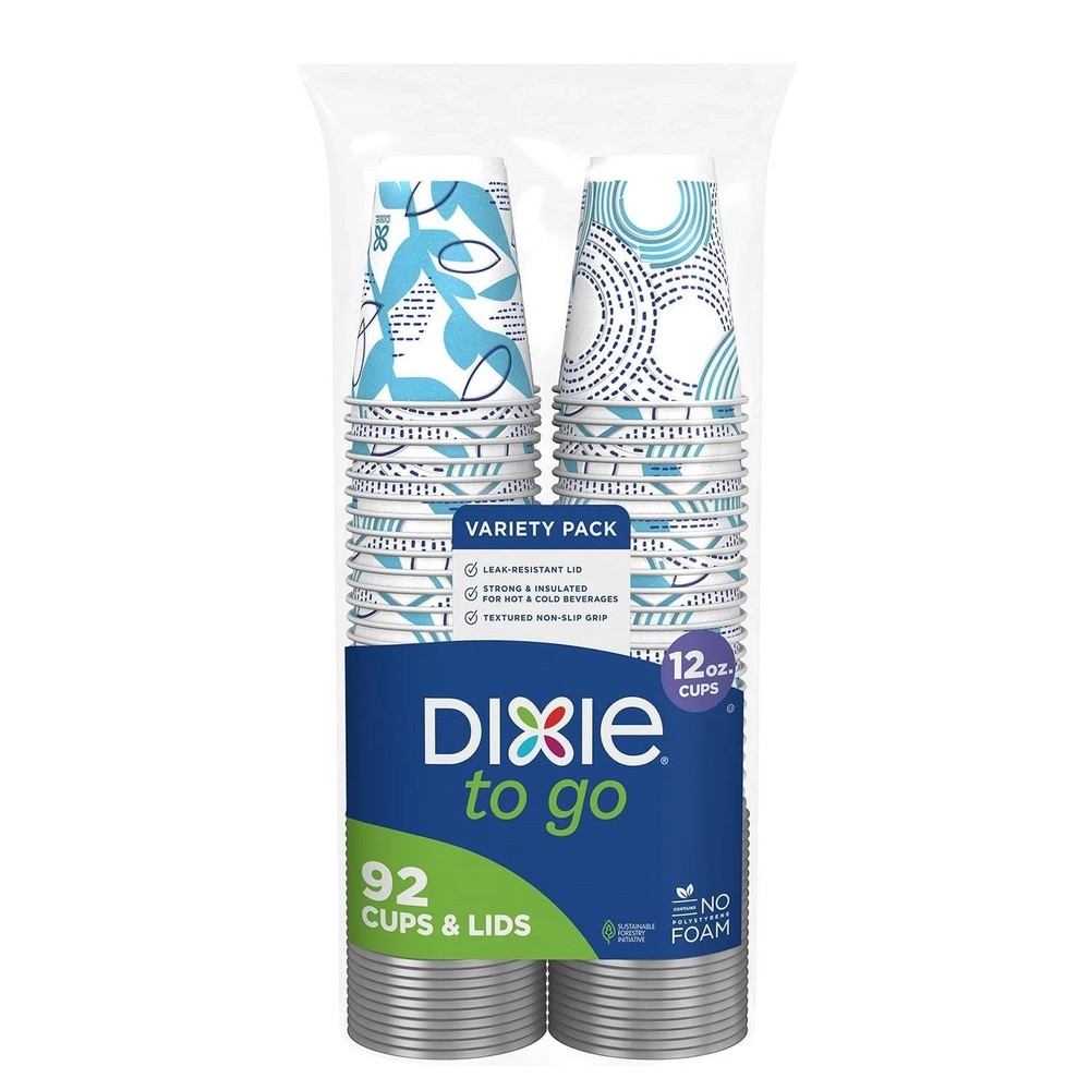 Dixie® To Go 12 oz. Paper Cup with Leak-Resistant Lid, 92 ct. – FREE SIPPING!