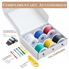18 AWG Silicone Electrical Wire Kit – 6 Colors, Tinned Copper Stranded Hook Up W