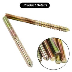 1/4-20 x 3 Inch Hanger Bolts, 12 Pcs Self-Tapping Screw Hanger Bolts Double H…
