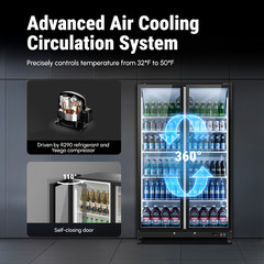Yeego Commercial Display Beverage Refrigerator 27.12 Cu.ft Merchandiser