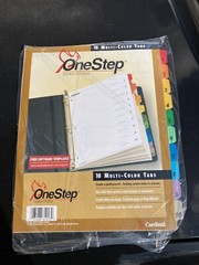 1 Box Cardinal 61018 One Step Indexes – Numbered 1-10 Tabs – Multicolor- 24 Sets