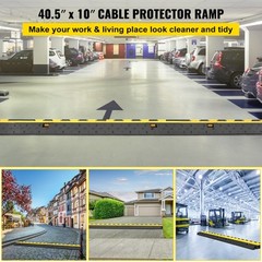 5pcs Rubber 2 Channel Cable Protector Ramp Cable Wire Cord Guard Ramp Speed Bump