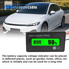 12V 24V 36V 48V Car Battery Meter, Lead-Acid Lithium-ion Battery Capacity Vol…