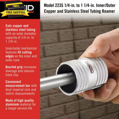 RIDGID Tubing and Pipe Reamer Inner/Outer Copper and Stainless Steel Cutting