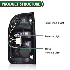 Tail Lights Toyota Tacoma 2001-2004 Smoky Lens Clear Housing Left&Right w/Bulbs