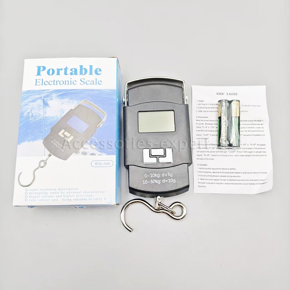 Portable Fish Scale Travel LCD Digital Hanging Luggage Electronic 110lb/50kg NEW