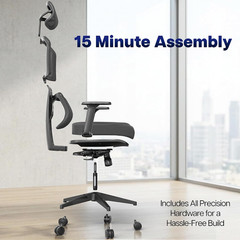 VIVO Ergonomic Mesh Office Chair with Lumbar Support, Adjustable Height, Black