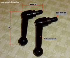3/8-16 Thread Size Adjustable Handle Diecast Zinc with Steel Insert , 1″ Stud