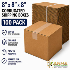 8x8x8 Shipping Boxes 100 Pack 200 lb Test Heavy Duty Corrugated Boxes
