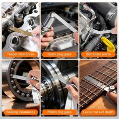 2Pcs Stainless Steel Feeler Gauge Set,32 Straight Blades Feeler Gauge16 Piece…
