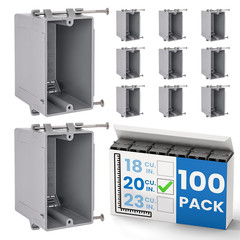 1-Gang New Work Outlet Box, 23 Cubic Inch (20-Pack) Single Gang PVC Electrical B