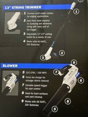 Hart 20-Volt 13″ Cordless Trimmer & Blower Combo Kit