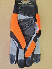 10 Pair Diamondback 812-2848 Safety Orange Utility Work Gloves, Stretch, Medium