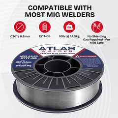 ATLASWELDER Flux Core Welding Wire, E71T-GS .030 Inch 10LB, Gasless Mild Steel M