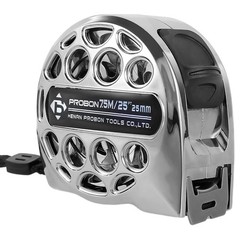 Retractable Stainless Steel Tape Measure, 25FT, Dual 7.6 m, silver + gray