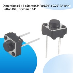 20 Pcs 6x6x5mm Momentary Tactile Tact Push Button 2 Pin DIP Through Hole X3O4