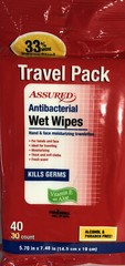 3pk 40ea =120 Total Assured Wet Wipes Cloths Travel Pk W Vitamin E + Aloe-SHIP24