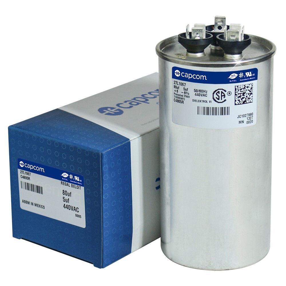 Amana Janitrol Capacitor 80/5 uf MFD x 440 VAC # 27L1067 Genteq GE Replacement