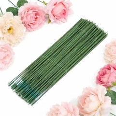 Green Flexible Craft Wire 100 Counts 14 Gauge (2mm) Floral Stem Wire with Unc…