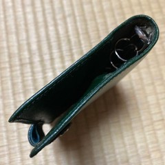 Filofax Leather Pocket Windsor 4 Hole Green Leather Cover Used W/ Box From Japan
