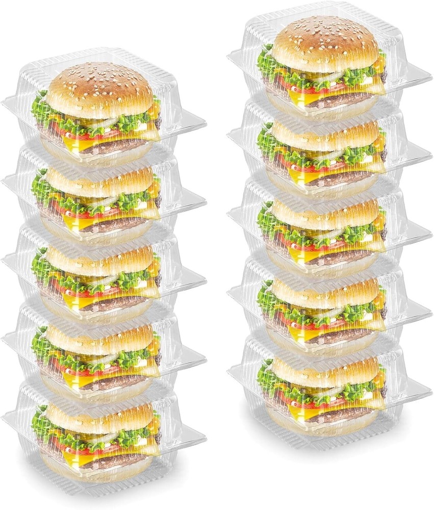 [240 Count] 5″ Containers Clear Hinged Plastic Food Take Out To-Go/Clamshell