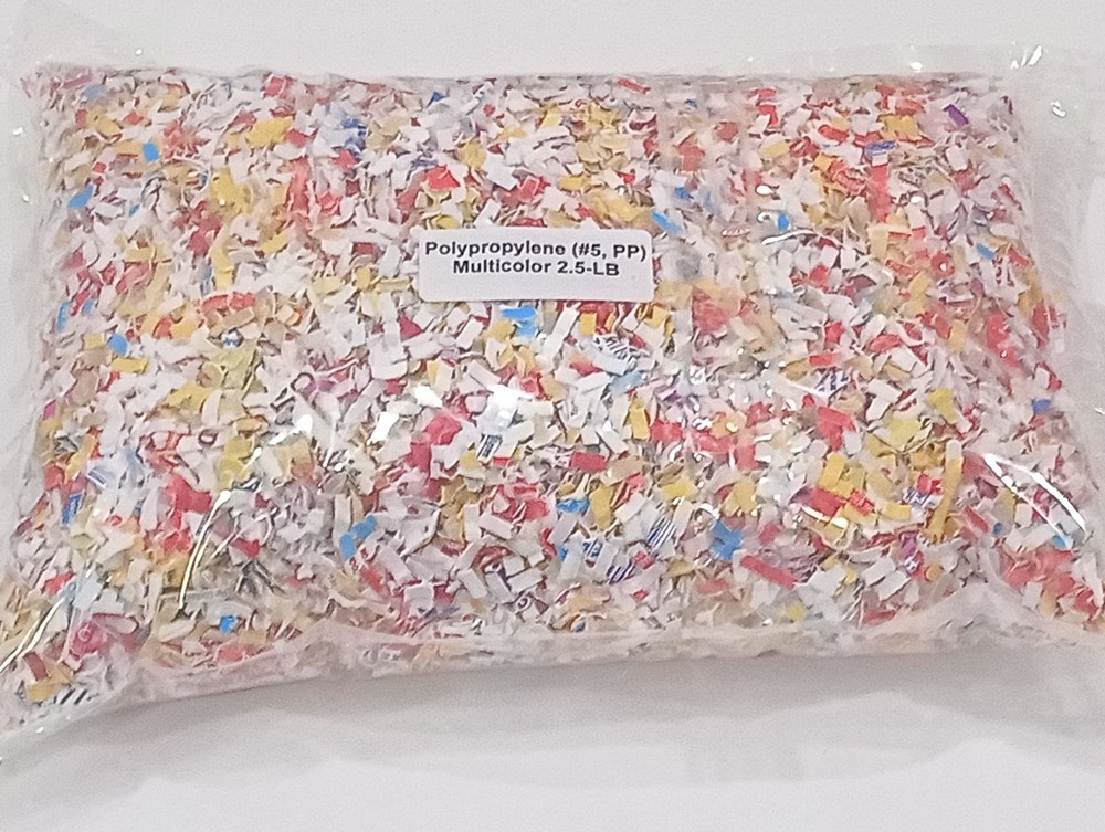 2.5-LB Multicolor Recycled & Shredded PP5 Polypropylene (PP) #10