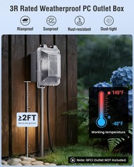 SURAIELEC Outdoor In-Use Outlet Cover, 1-Gang (1 Pack), Black