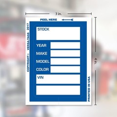Car Dealer Stock Stickers Improved Design 100 Blue Inventory Window Stickers …