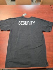 .= Rothco Men’s Security T-Shirt XL Black 2-Sided Cotton Poly Blend Short Sleeve