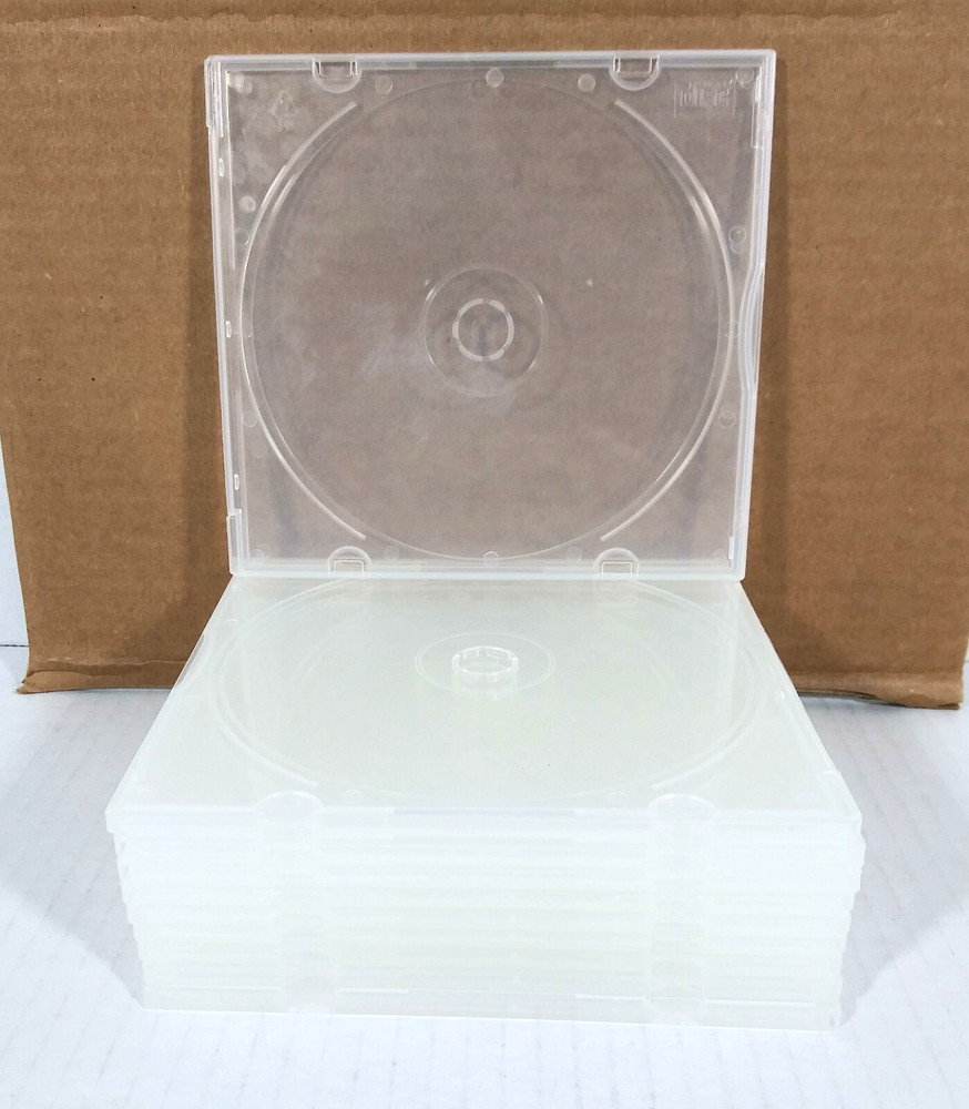 Lot of 50 Empty CD/DVD/Blu-ray/ Video Game Disc Cases Hard Plastic Storage EUC
