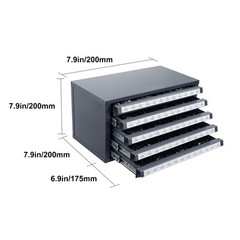VEVOR Drill Bit Dispenser Organizer Cabinet Five-Drawer for #1 to #60 Stackable