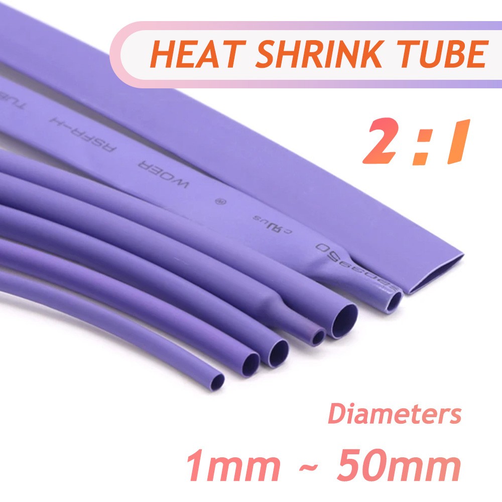 Heat Shrink Tubing 1 – 50mm Cable Heatshrink Sleeving Car 2:1 Ratio Purple