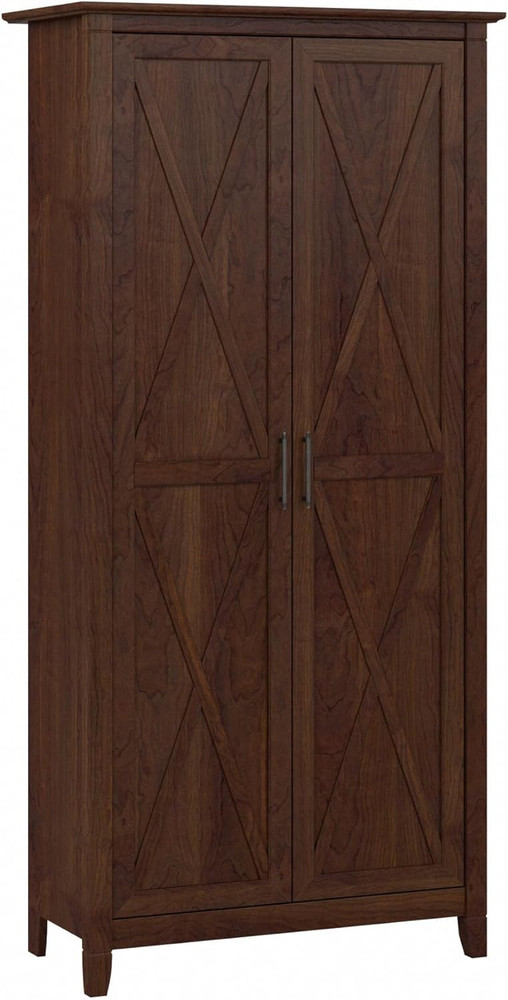 Bush Key West Tall Storage Cabinet in Bing Cherry – Stylish & Functional