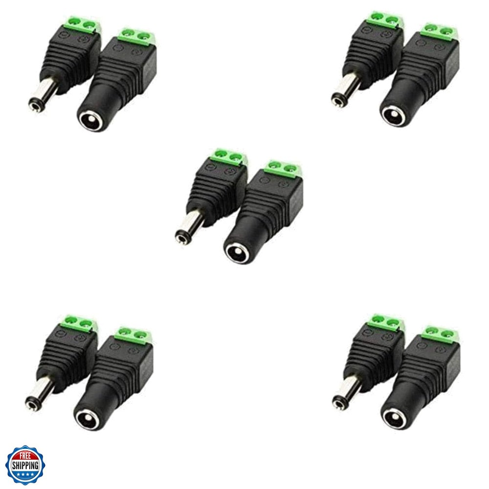 5.5mm x 2.1mm DC Barrel Jack Connector – 12V/5V-24V Adapter with Female Socke…