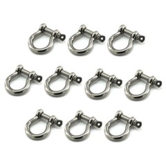 10 Packs 1/5″ Stainless Steel Shackle D Ring Anchor Rigging Shackle Clevis