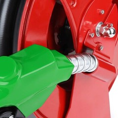 Red Diesel Fuel Hose Reel Retractable 1″ x 50′ Spring Driven Auto Swivel Rewind