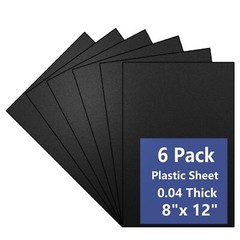 6 Pack Black Plastic Sheets 8x12x0.04 in Flexible High Tensile Plastic Sheets