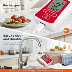 Rechargeable Digital Brix Refractometer with ATC, Brix Meter Supports One-tap…