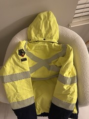 REVCO BLACK STALLION HI-VIS CLASS 3 AR/FR CANVAS DUCK INSULATED BOMBER JACKET