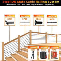 700Ft 1/8″ Black Cable Railing Wire Rope, T316L Marine Grade Stainless Steel Cab