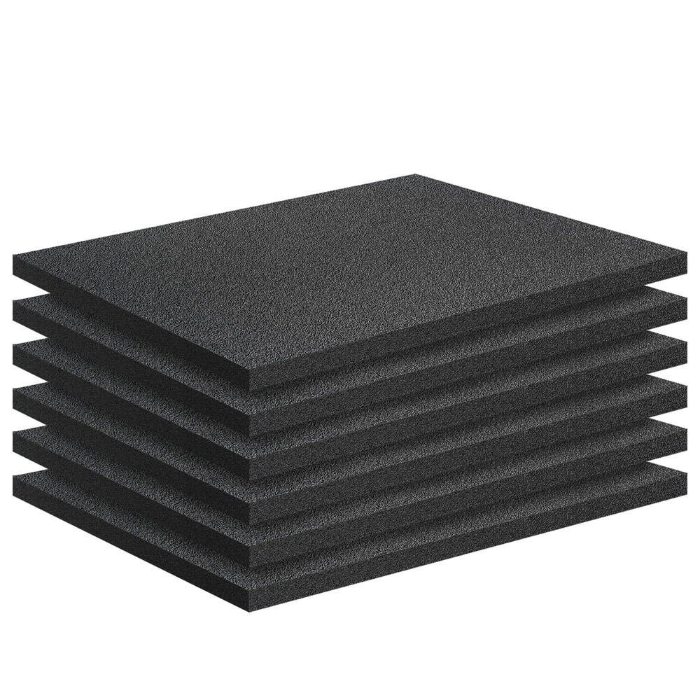 6 PCS Polyethylene Foam Pads 16x12x0.4 Inch Black High Density Inserts