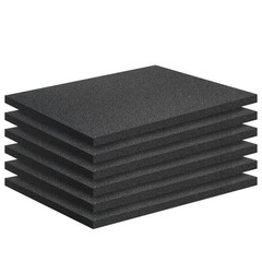 6 PCS Polyethylene Foam Pads 16x12x0.4 Inch Black High Density Inserts
