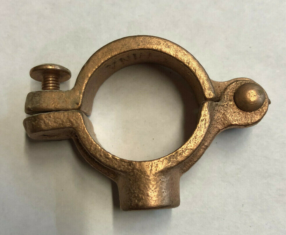 Clamp on Clevis Bracket – 1 inch – Copper Plated – Open Box – New Old Stock
