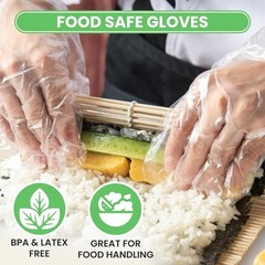 Keppi 100 pcs Disposable Gloves – BPA & Latex Large (Pack of 100), 100 Pack