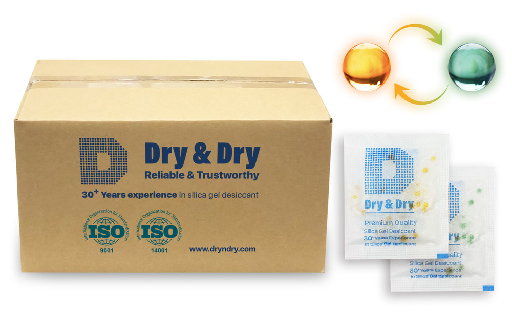 10 gram X 1500 PK “Dry & Dry” Food Grade Orange Indicating Silica Gel Packets