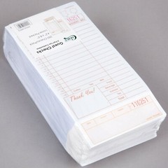 (2000-Pack) 2 Part Tan and White Carbonless Guest Checks w/ Bottom Guest Receipt