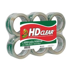 Duck HD Clear Heavy Duty Packing Tape Refill, 6 Rolls, 1.88 Inch x 54.6 Yard,