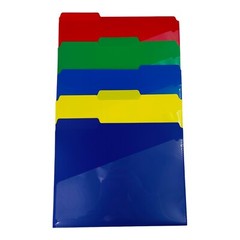 30 Count Smead Letter Size Poly File Folders w/ Slash Pocket 1/3-Cut Assorted