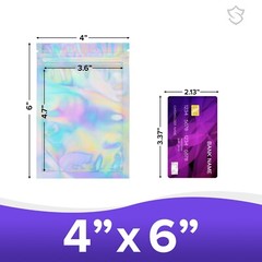 2000 QTY 4″x6″ Holographic Smell Proof Mylar Bags Resealable Packaging Zip Lock